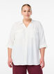 Shirt with chest pockets and 3/4 sleeves, Vanilla, Model image number 0