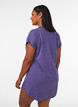 Short sleeve nightgown with text print, Purple, Model image number 2
