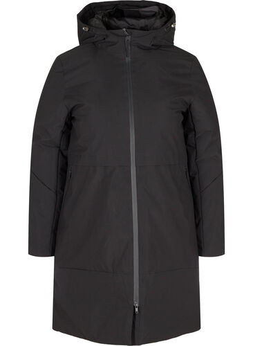 Winter jacket with adjustable waist, Black, Packshot image number 0