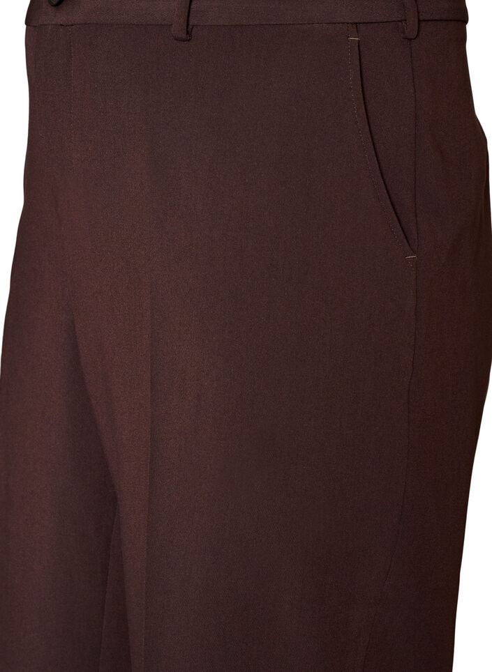 Tailored trousers with wide legs and high waist, Brown, Packshot image number 2