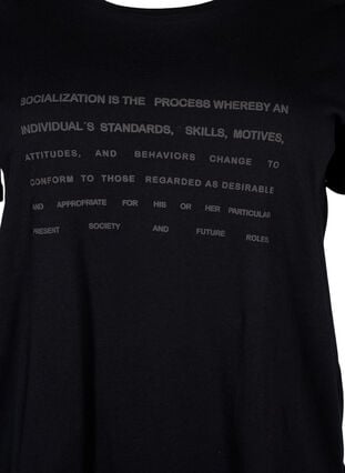 T-shirt with text motif, Black W. Black, Packshot image number 2