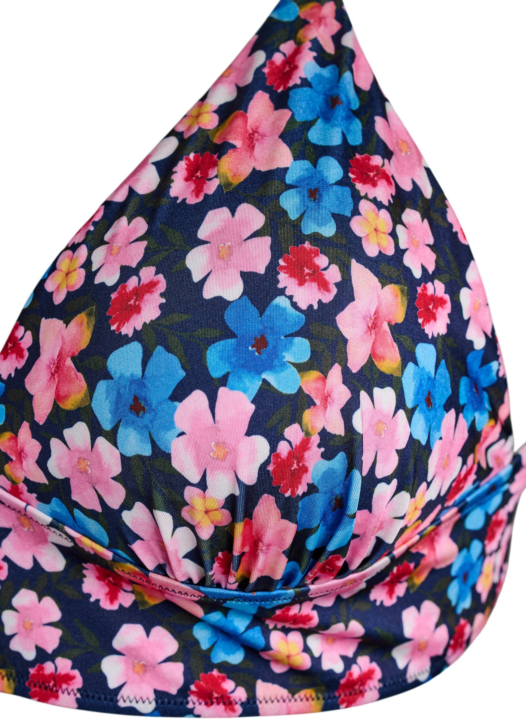 Zizzifashion Floral bikini top with tie back, Red, Packshot image number 2