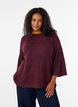 Ribbed jumper with 3/4 sleeves, Red, Model image number 0