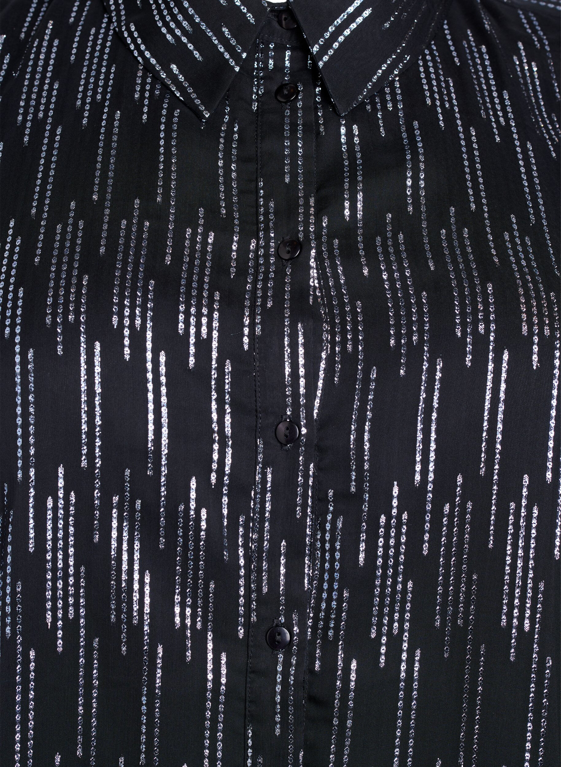 Zizzifashion Shirt with glittering pattern, Black, Packshot image number 2