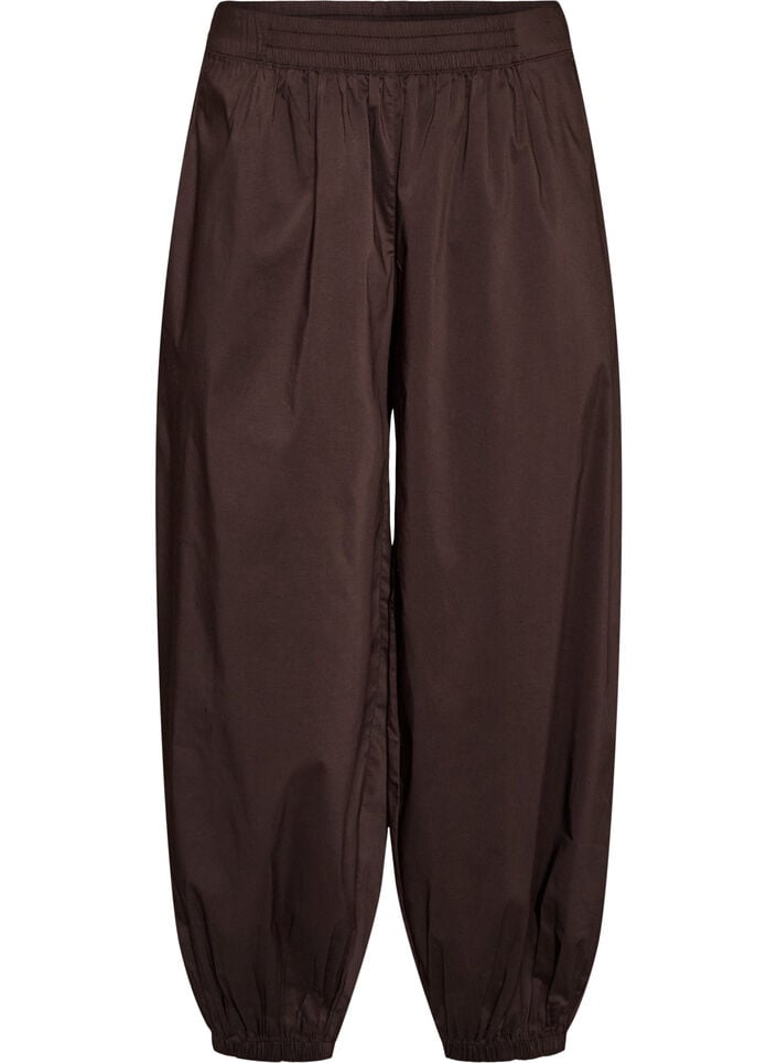 Balloon trousers with pockets and an elasticated waistband, Brown, Packshot image number 0