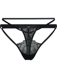 Thong with string details and lace