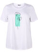 FLASH - T-shirt with motif, Bright White Flower, Packshot image number 0
