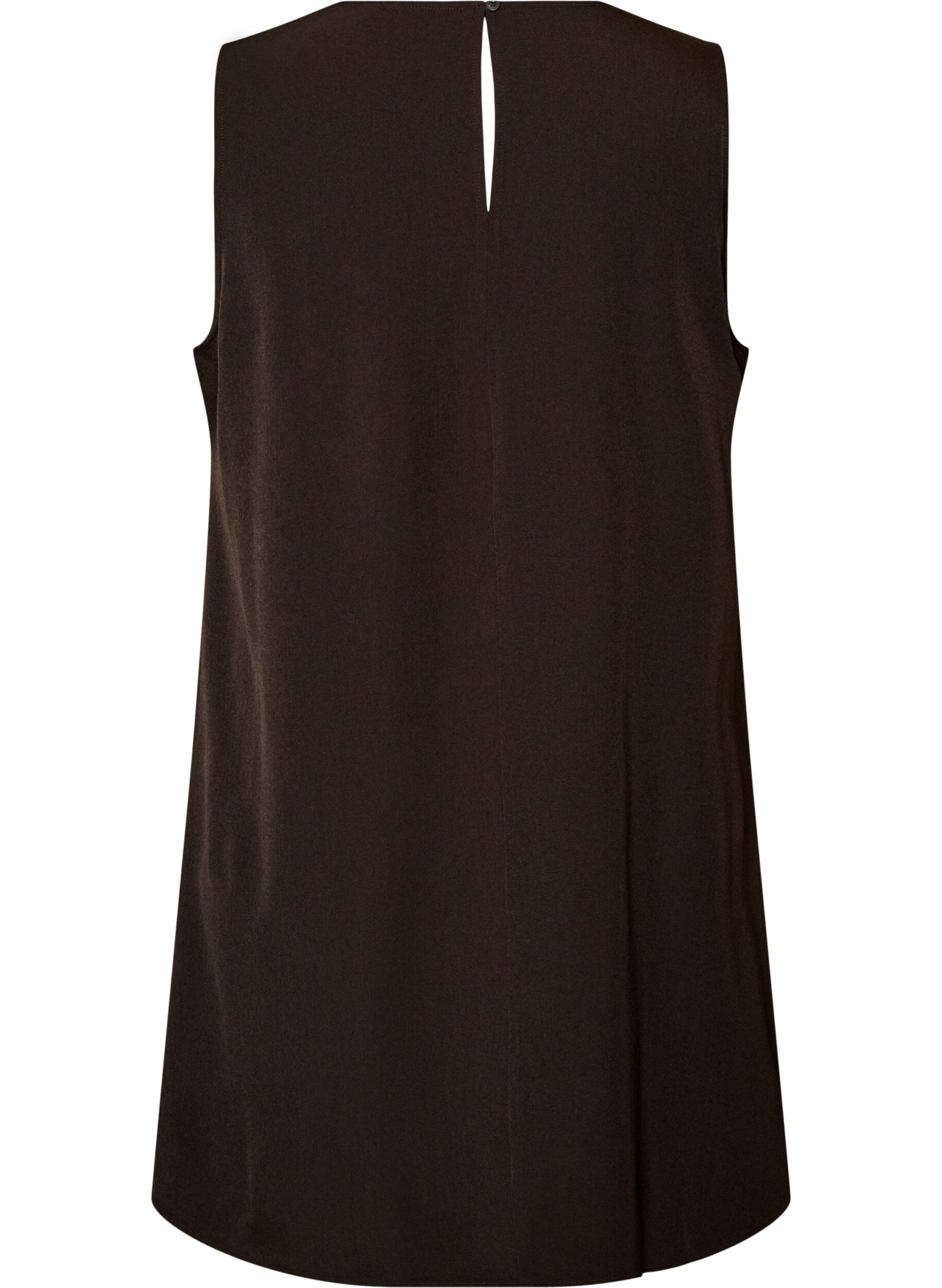 ZizzifashionSleeveless pinstripe A-line dress, Brown, Packshot image number 1