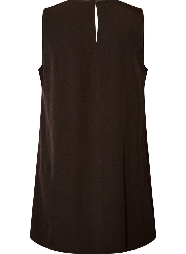 Sleeveless pinstripe A-line dress, Brown, Packshot image number 1