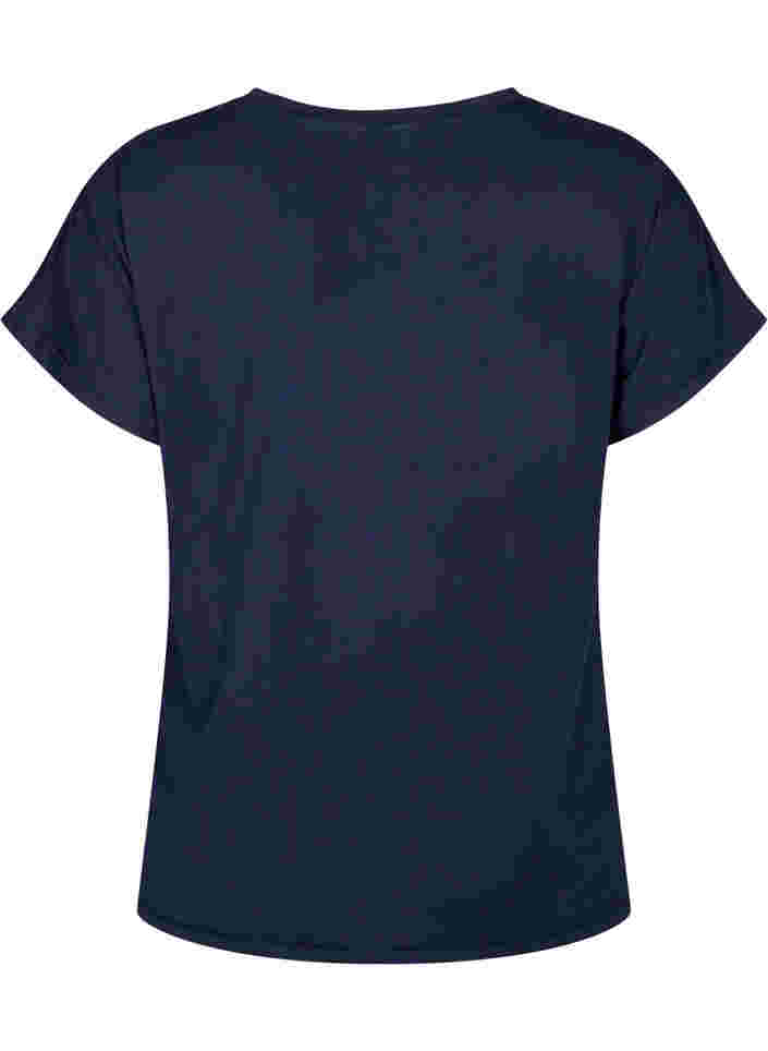 Short-sleeved sports T-shirt with V-neckline, Night Sky, Packshot image number 1