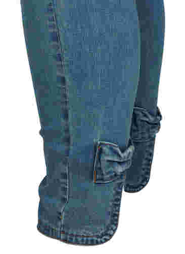 Cropped Amy jeans with a high waist and bows, Blue denim, Packshot image number 3