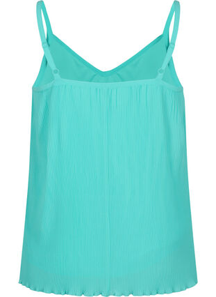 Pleated sleeveless top, Turquoise, Packshot image number 1