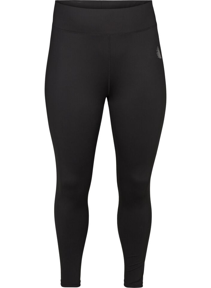 Cropped basic workout leggings, Black, Packshot