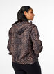Leopard print sports jacket with a hood, Brown, Model image number 2