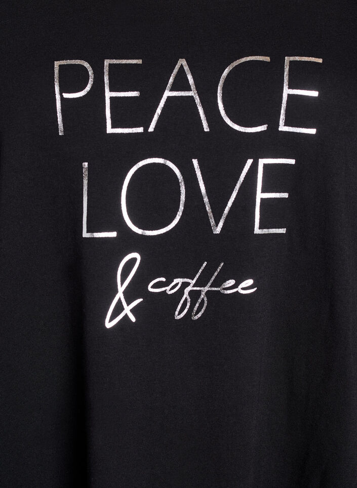 Short-sleeved nightgown in organic cotton, Black, Packshot image number 2