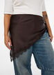 Satin scarf with lace hem, Brown, Model image number 0