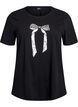 T-shirt with motif, Black, Packshot image number 0