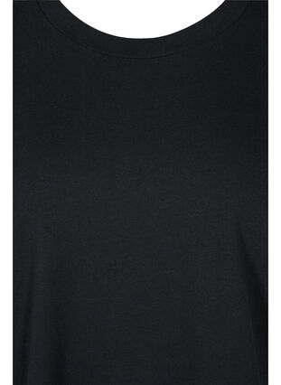 Cotton top with wide, 2/4-length sleeves, Black, Packshot image number 2