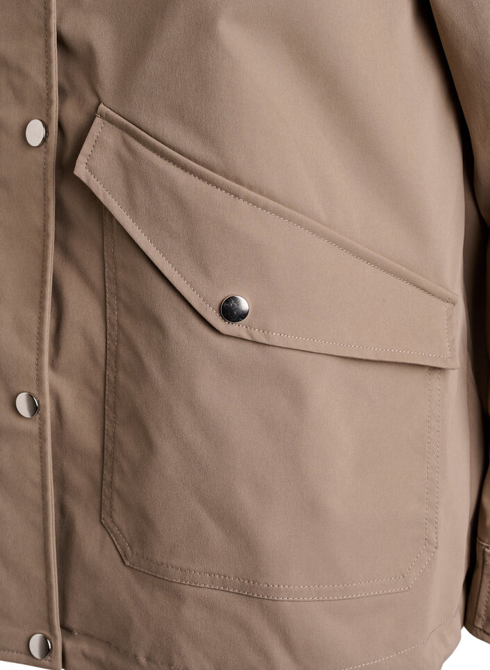 Short spring jacket with detachable hood, Beige, Packshot image number 3