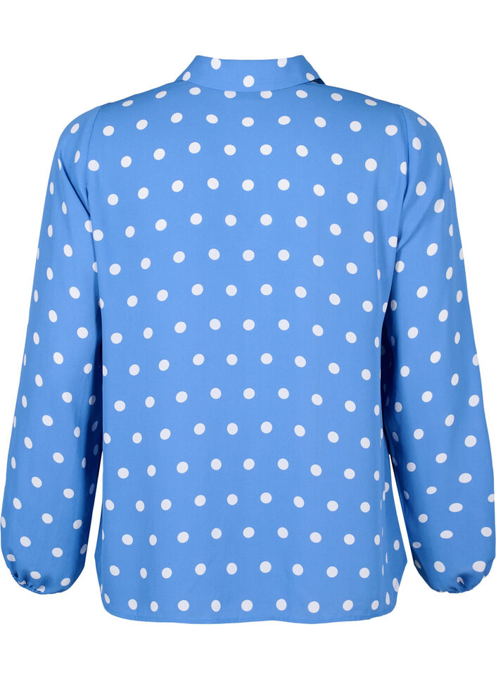 Dotted shirt with ruffles, River S. White Dot, Packshot image number 1