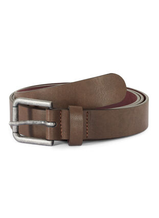 Brown belt in synthetic leather, Bracken, Packshot image number 0