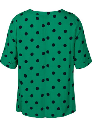 Polka dot viscose blouse, Jolly Green dot AOP, Packshot image number 1