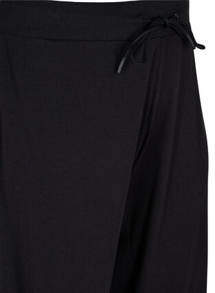 Loose culotte trousers in rib fabric, Black, Packshot image number 2