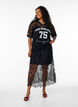 Sporty lace t-shirt with a loose fit, Black, Model image number 1