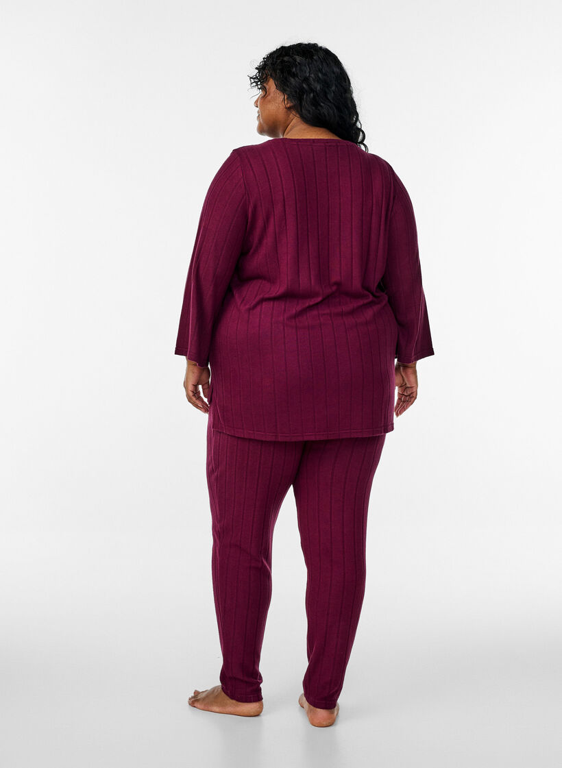 Lounge trousers with pockets, Dark Bordeaux, Model image number 1
