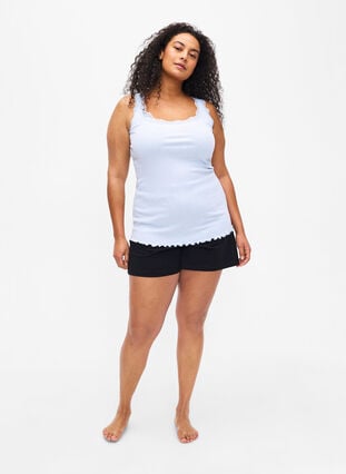 Top with lace trim, Heather, Model image number 2