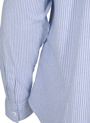 Striped shirt in cotton, Blue Striped, Packshot image number 3