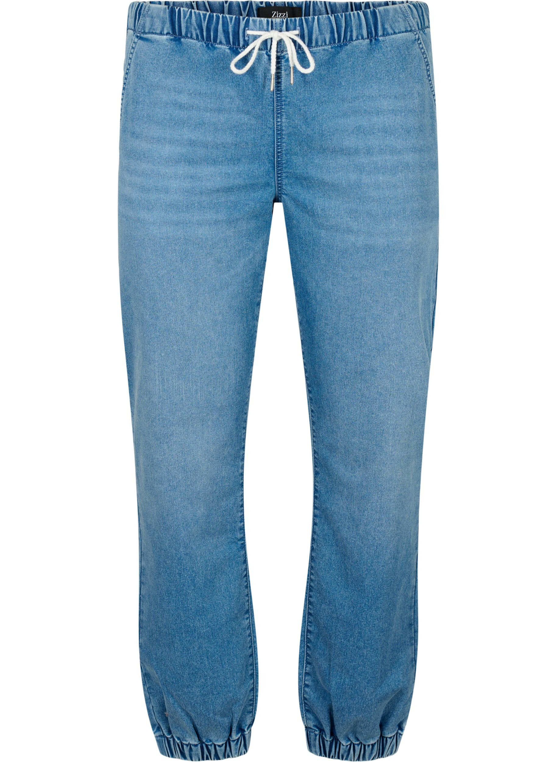 Denim joggers with pockets