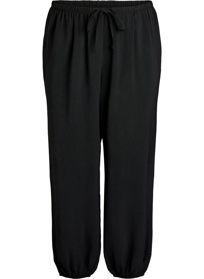 High-waisted balloon trousers, Black, Packshot image number 0