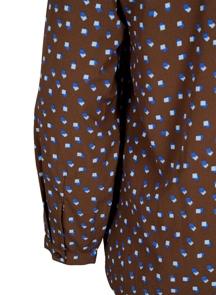 FLASH - Long sleeve blouse with print, Chicory Coffee AOP, Packshot image number 3