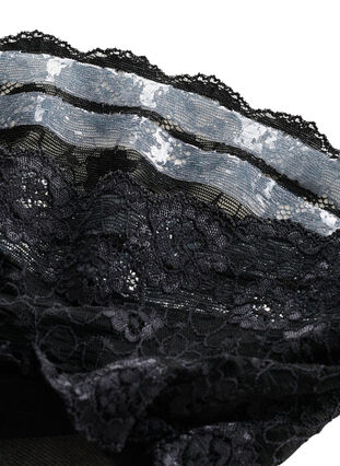 Hold-up stockings in 30 denier with lace trim, Black, Packshot image number 2