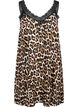 Strap dress in viscose with lace, Leopard, Packshot image number 0