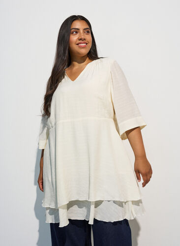 layered plus size dress Full Ruffled Petal Sleeve Size Burgundy / XL Rayon % 100Model is wearing 1x A-line dress with layered ruffles