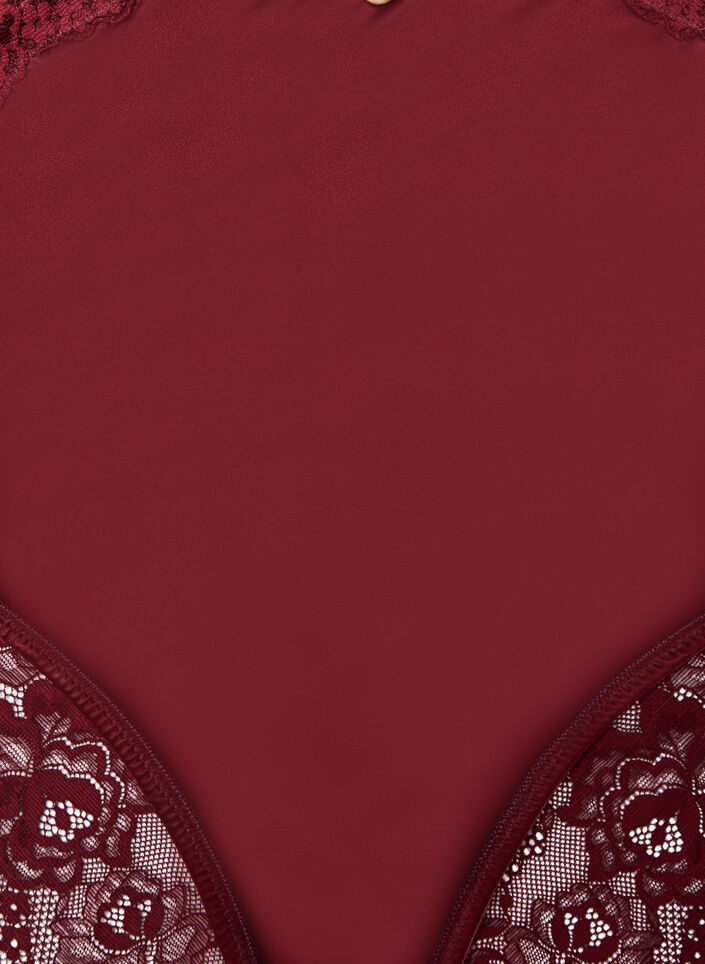 Panties with lace and a bow detail at the back, Dark Bordeaux, Packshot image number 2
