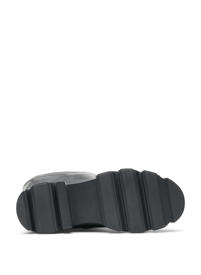 Long faux leather boot with a chunky sole, Black, Packshot image number 4
