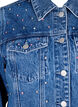 Denim jacket with rhinestones and a raw hem, Blue, Packshot image number 2