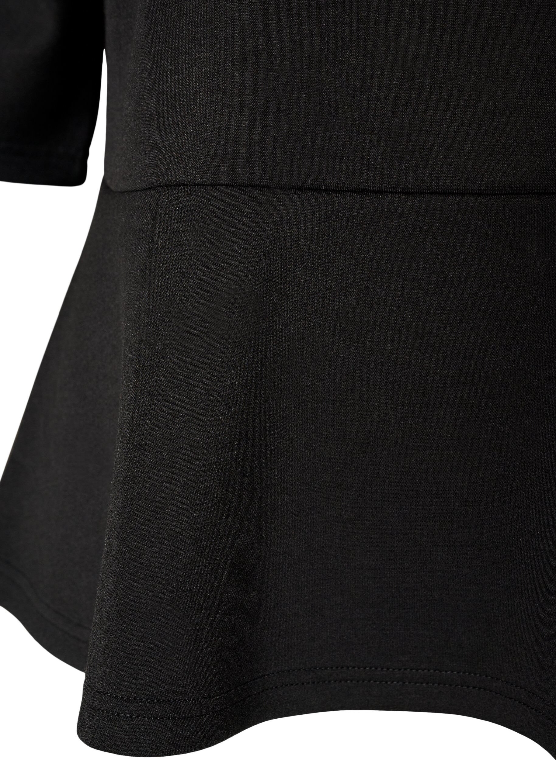 ZizzifashionPeplum blouse with elbow-length sleeves, Black, Packshot image number 3