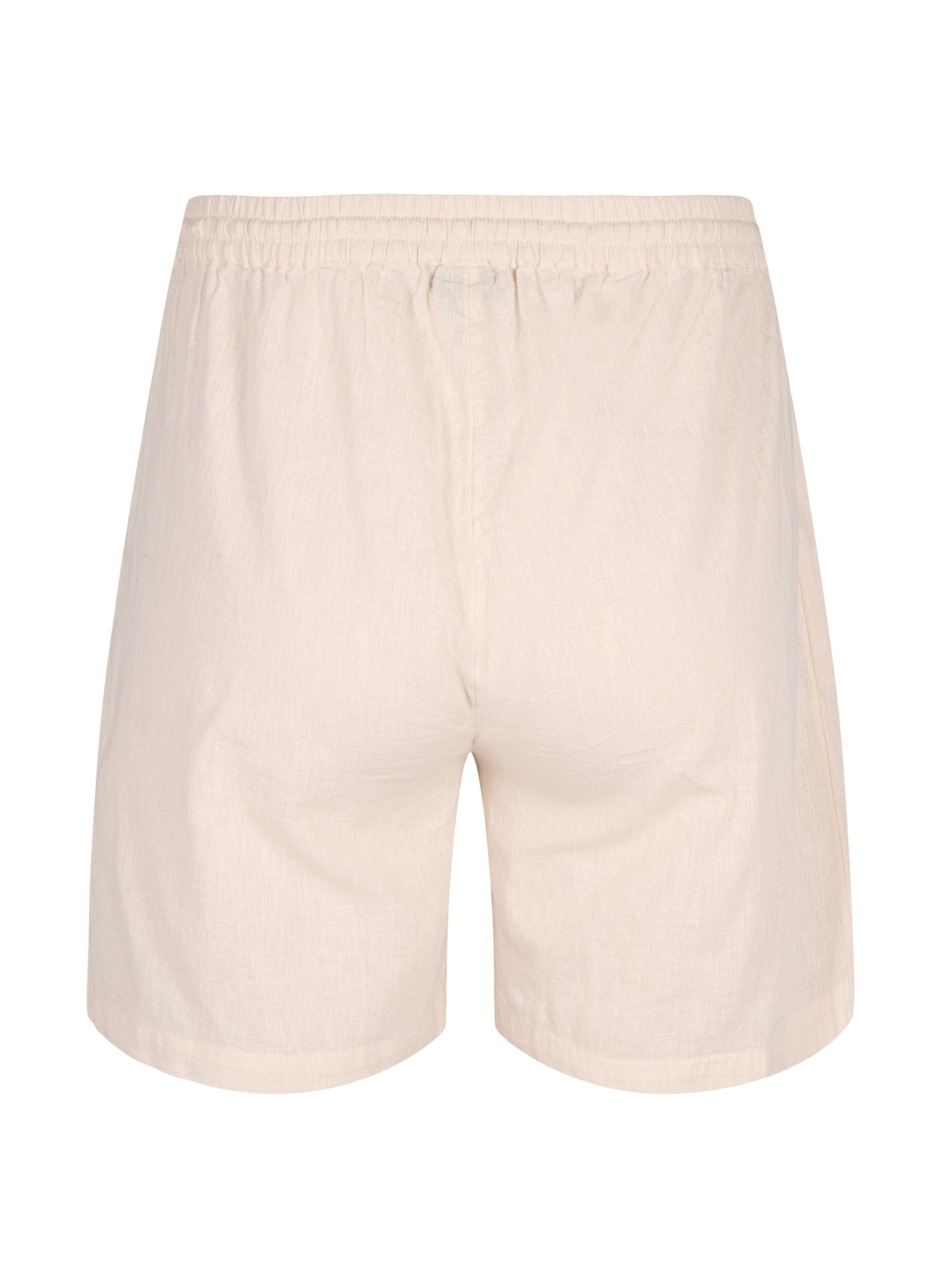 Zizzifashion Loose shorts in cotton blend with linen, Sandshell, Packshot image number 1