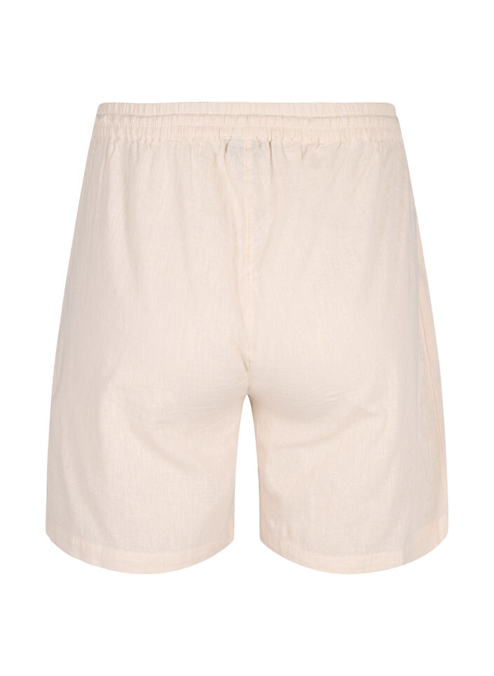 Loose shorts in cotton blend with linen, Sandshell, Packshot image number 1