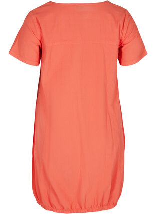 Short sleeve cotton dress, Hot Coral, Packshot image number 1