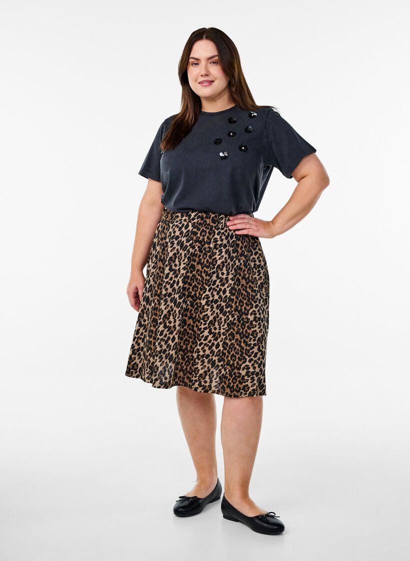 2-pack skater skirts in viscose, Black, Model image number 0