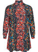 Long viscose shirt in floral print, Black Flower, Packshot image number 0