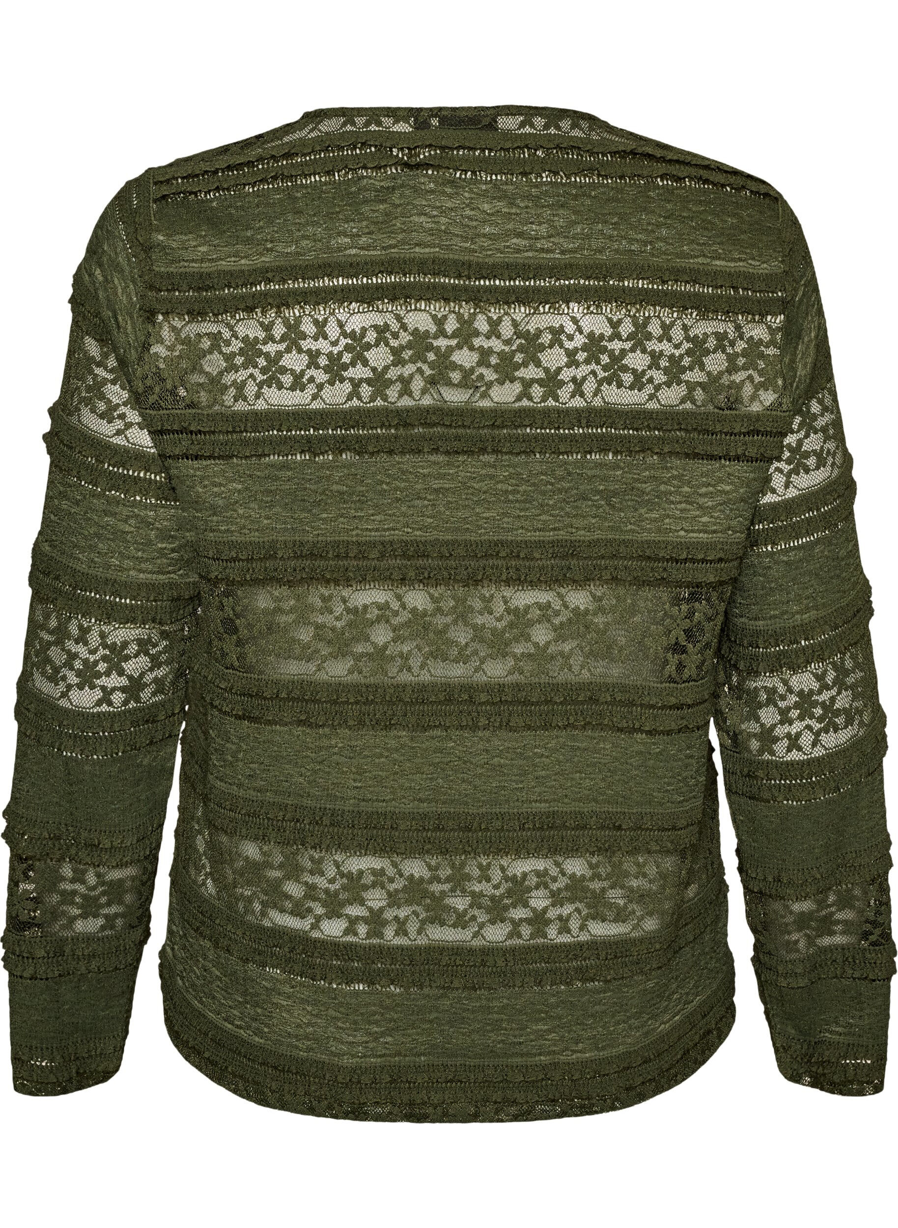 ZizzifashionLace blouse with long sleeves, Green, Packshot image number 1
