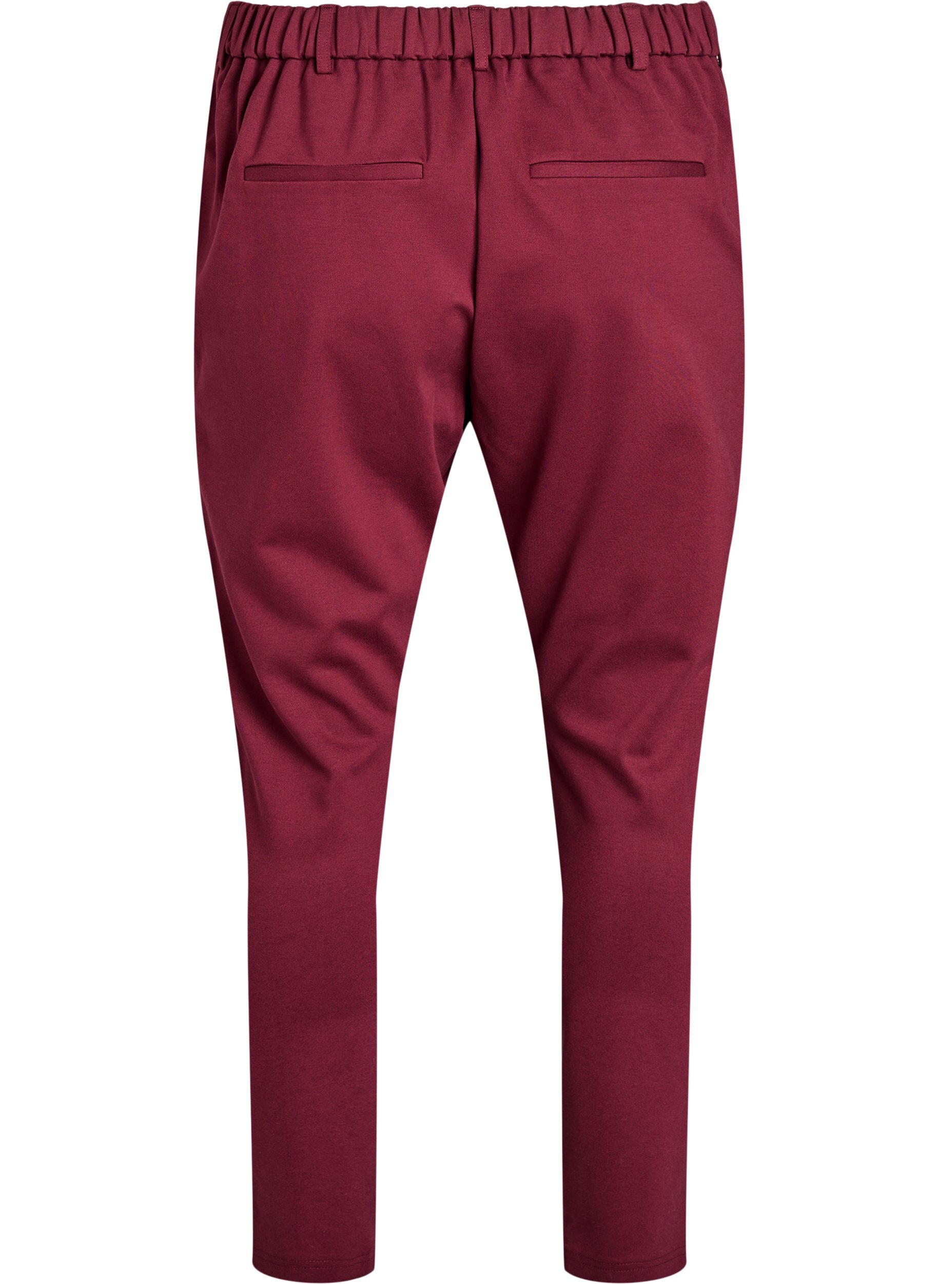 Zizzifashion Cropped Maddison trousers, Dark Bordeaux, Packshot image number 1