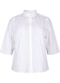 Cotton shirt with hole pattern