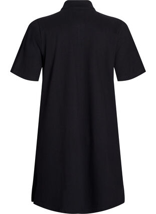 Short A-line polo dress - Black - Sz. 40-64 - Zizzifashion Short A-line polo dress - Black - Sz. 40-64 - Zizzifashion